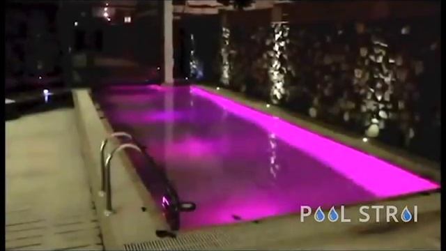 Пример работы подсветки бассейна от PoolStroi.ru смотреть онлайн
