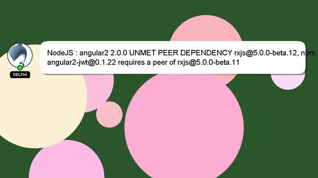 NodeJS : angular2 2.0.0 UNMET PEER DEPENDENCY rxjs@5.0.0-beta.12, npm WARN angular2-jwt@0.1.22 requ смотреть онлайн