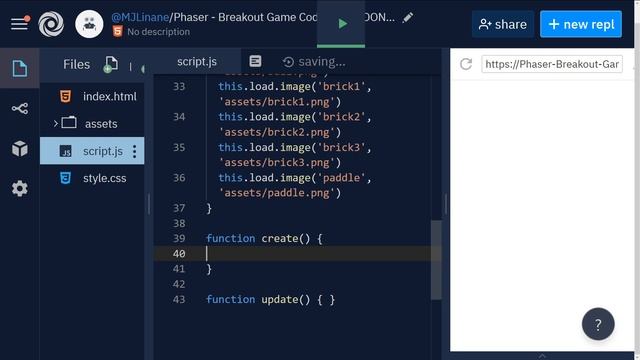 JavaScript Phaser Breakout Part 4 (Add Sprites) смотреть онлайн