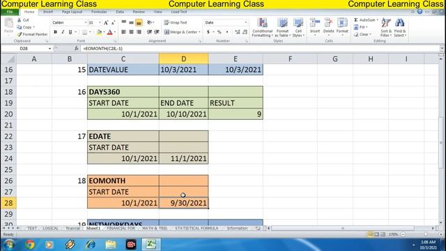 Excel date time formula function,#WORKDAY#WORKDAY.INTL#DATEVALUE#DAYS360#EDATE#EOMONTH#NETWORKDAYS смотреть онлайн