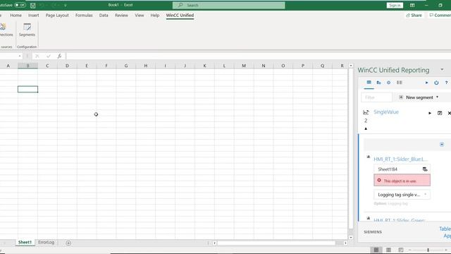 WinCC Unified V16: create a template for reporting with the Excel Plug-in for singel tags смотреть онлайн