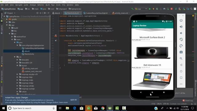 Link RecyclerView with Custom RecyclerView.Adapter смотреть онлайн