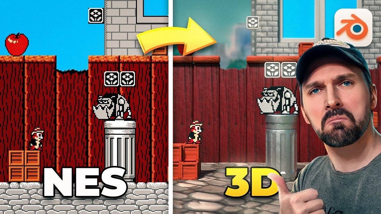 Я создал 3D уровень из Chip ’n Dale (NES) / Virtual Player смотреть онлайн