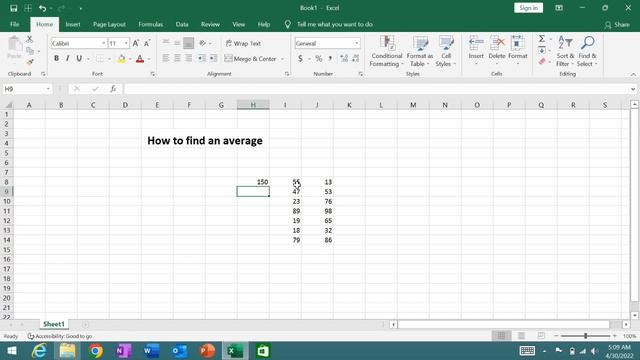 How to find Average Number in excel - Microsoft Excel 2016 Tutorial смотреть онлайн