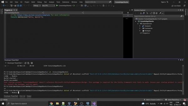 How to Use .Net Entity Framework to Connect PostgreSQL Server  in a C# Application