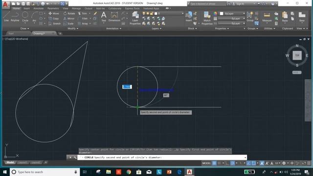 Autocad-2019 tutorial for beginners 9 How to draw a circle and their type 2P,3P,TTR,TTT & snap mode смотреть онлайн