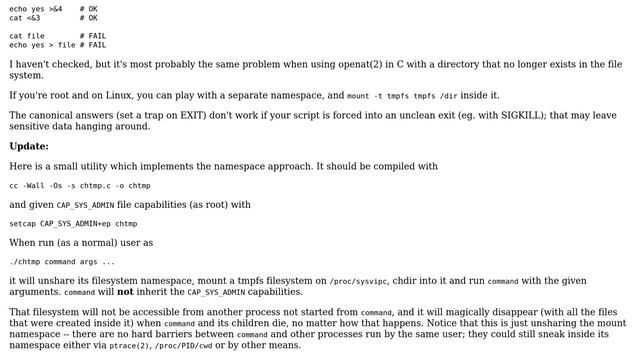 Unix & Linux: Temporary folder that automatically destroyed after process exit (4 Solutions!!) смотреть онлайн