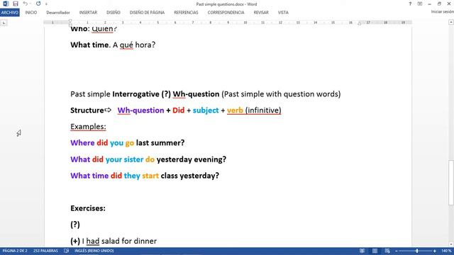 Inf 5 past simple interrogative wh questions смотреть онлайн