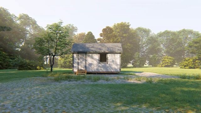 Деревянная каркасная бытовка 3х6 с двускатной крышей. Внешний вид смотреть онлайн