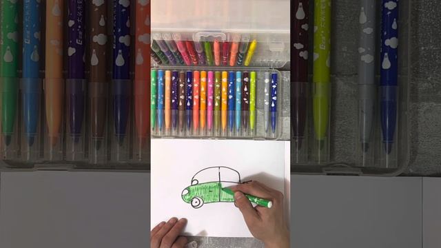 Как нарисовать МАШИНКУ ЛЕГКО И ПРОСТО, ЦВЕТНЫМИ ФЛОМАСТЕРАМИ смотреть онлайн
