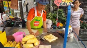Паттайя парк. Русский ночной рынок. Банановые блинчики. Pattaya Park Night market. Banana pancakes.