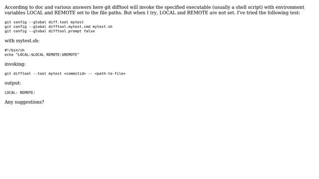 git difftool problem: not setting LOCAL, REMOTE variables (2 Solutions!!) смотреть онлайн