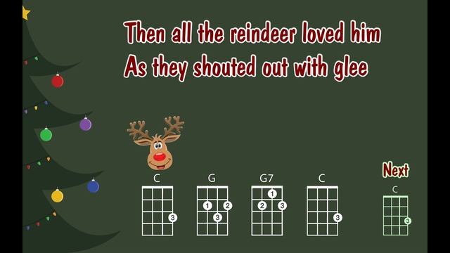Rudolph The Red Nosed Reindeer - Ukulele Play Along - Christmas смотреть онлайн