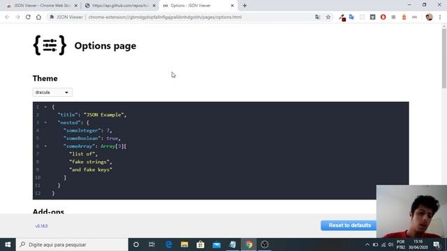 Extensões para o Google Chrome (JSON Viewer e Octotree) смотреть онлайн