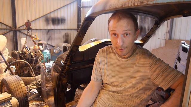 BMW 321 установил мотор и рулевую колонку, поставил колеса с дисками на спицах смотреть онлайн