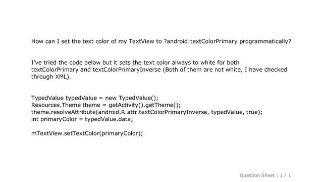 Android : Programmatically set text color to primary android textview смотреть онлайн