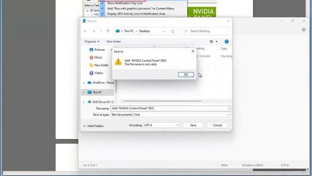 Add/Remove NVIDIA Control Panel Context Menu in Windows 11 смотреть онлайн