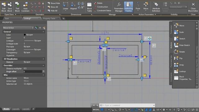 AutoCAD Action Parameter & Block Property Table In HINDI смотреть онлайн