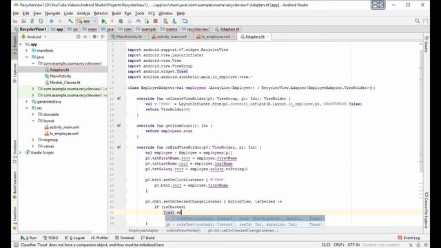 Build RecyclerView in Android Studio / Kotlin Part 2 إنشاء ريسايكلر فيو كوتلن أندرويد ستوديو смотреть онлайн