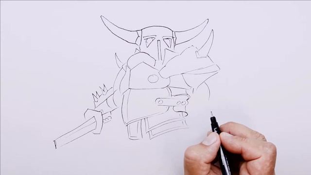 How to draw a character from the game (Clash of Clans) - PEKKA смотреть онлайн