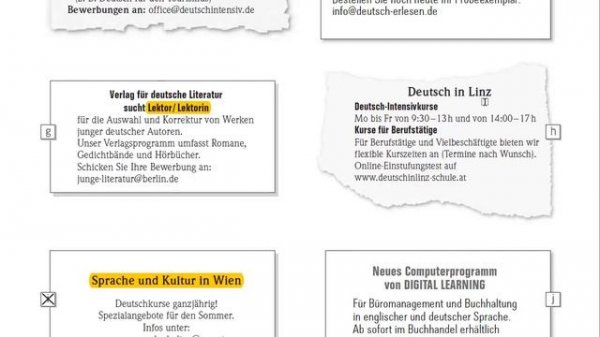 Экзамен по немецкому B1 Goethe-Zertifikat B1 ЧТЕНИЕ LESEN объявления