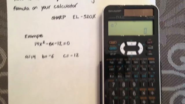 Solving a quadratic using the quadratic formula and your calculator (Sharp EL-520X) смотреть онлайн
