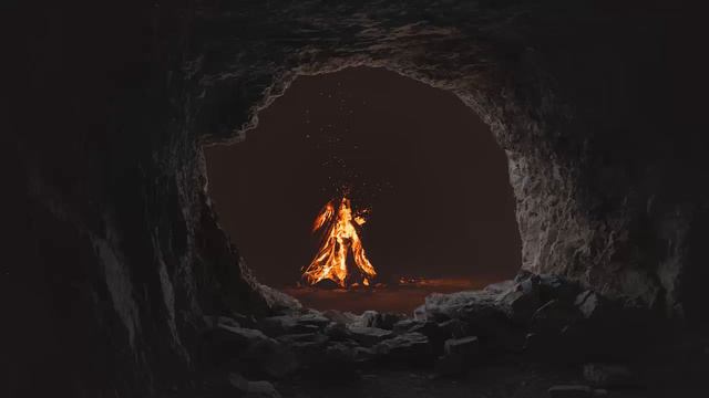 Thunder and Campfire Sounds in Dark Cave | Night Rain For Deep Sleep смотреть онлайн