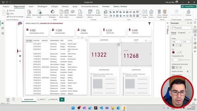 Função DAX: Como usar COUNT, COUNTROWS, DISTINCTCOUNT e COUNTBLANK no Power BI смотреть онлайн