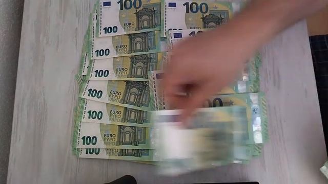 COUNTING 22 000 EURO [ 100 euro banknotes ] смотреть онлайн