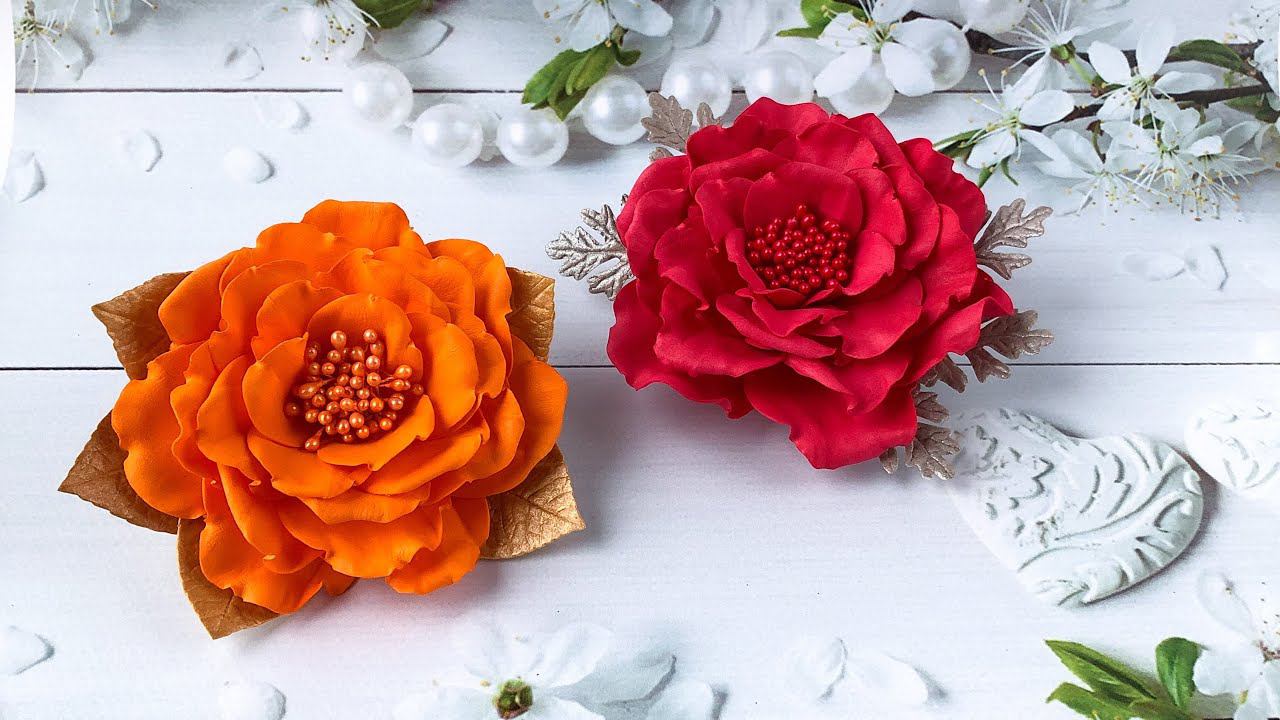 Цветы из фоамирана Брошь своими руками Украшения из фоамирана How To Make Foam Flowers Brooch