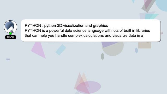 PYTHON : python 3D visualization and graphics смотреть онлайн