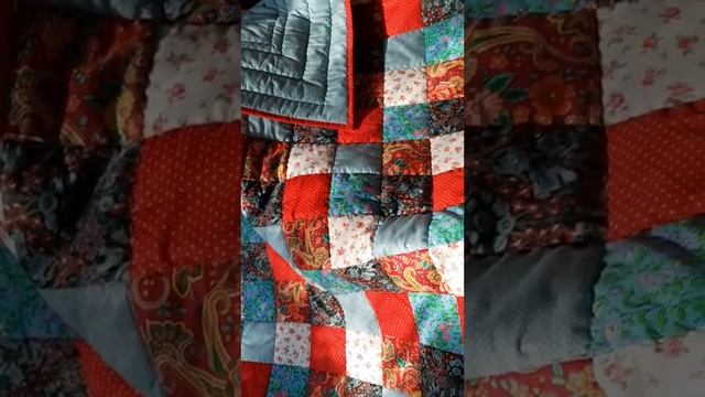 Лоскутное одеяло из натурального сатина в русско-народном стиле. смотреть онлайн