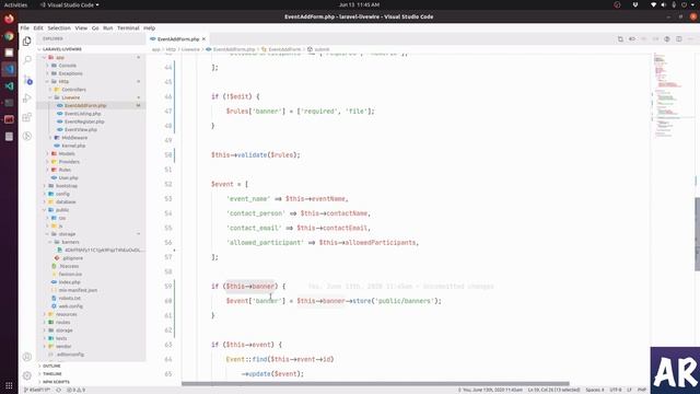 Laravel Livewire handling the edit of event and file upload смотреть онлайн