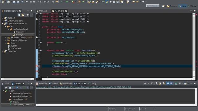 3D Graphics with Java and LWJGL 3: #1: Mesh and Context Creation смотреть онлайн