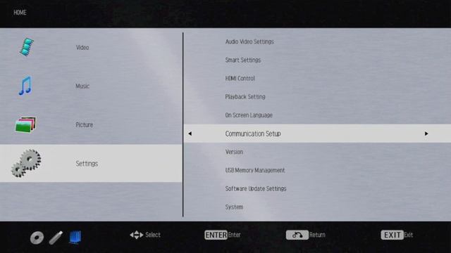 ONKYO OSD Setup Of BD-SP309 (Homecinema Blu-ray BD AV AVR)