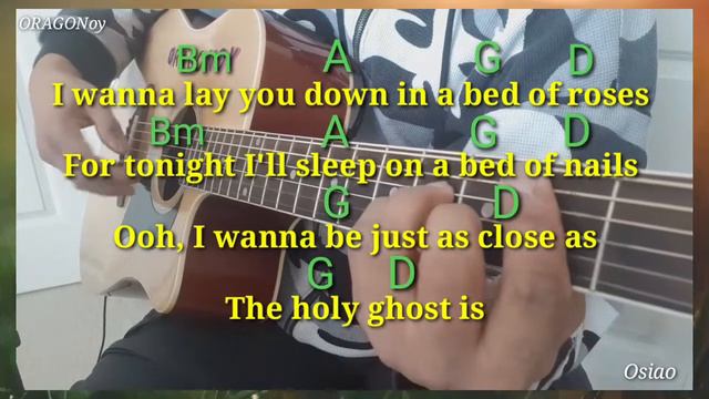 Bed of Roses Lyrics and Chords/Acoustic Cover Song смотреть онлайн
