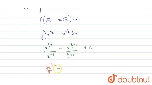 "Evaluate: (i) `int(1-x)sqrt(x)\ dx`(ii) `int(sqrt(x)+1/(sqrt(x)))^2\ dx`" смотреть онлайн