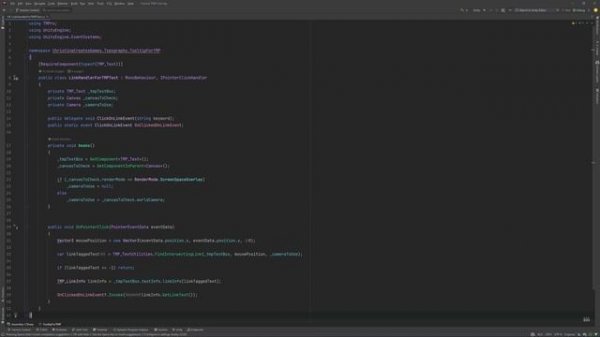 How to open a URL or link from a text box with Unity TextMeshPro ?