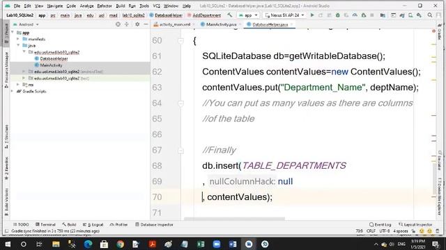 Android - Lab 10 - Inserting data in SQLite Database смотреть онлайн