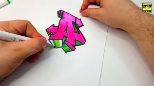ГРАФФИТИ - A (АЛФАВИТ) !!! КАК НАРИСОВАТЬ? !!! урок граффити graffiti