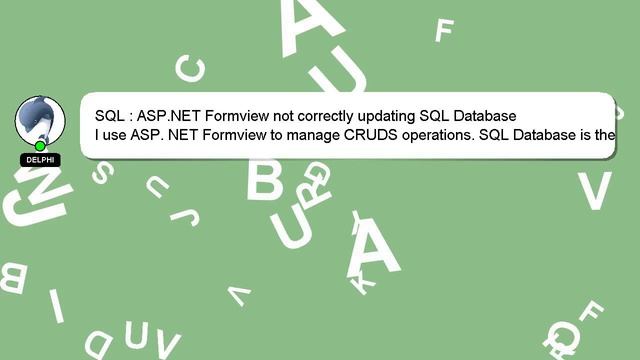 SQL : ASP.NET Formview not correctly updating SQL Database смотреть онлайн