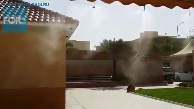 увлажнение воздуха на открытой площадке форсунками высокого давления смотреть онлайн