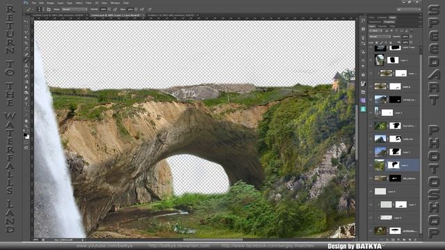 Return to the waterfalls land / Возвращение в страну водопадов - Speedart Photoshop CC by BATKYA смотреть онлайн