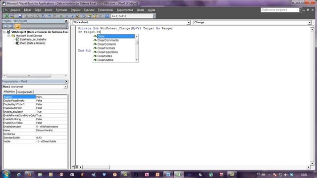 Data e Horário do Sistema Excel 2010 VBA смотреть онлайн