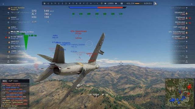 Hunter F.6 in Air RB at War Thunder, with other top tier planes, nowadays смотреть онлайн