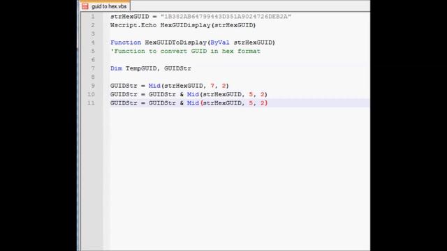 vbscript - Active Directory convert GUIDs to Hex Format смотреть онлайн