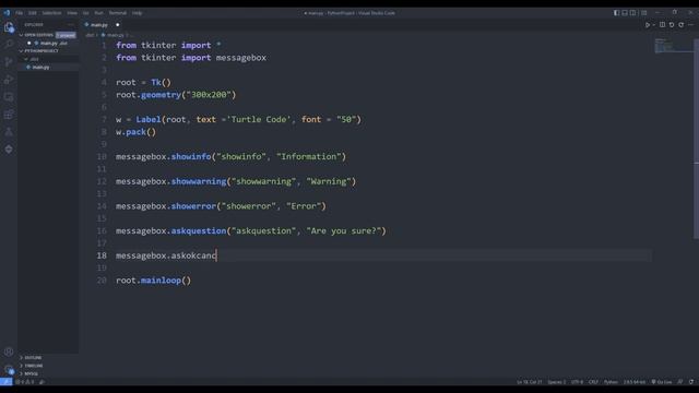 MessageBox And AskQuestion With Python Tkinter смотреть онлайн