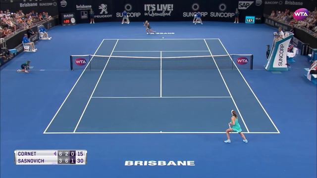 2018 Brisbane International Quarterfinal | Alizé Cornet vs. Aliaksandra Sasnovich | WTA Highlights смотреть онлайн