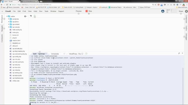 Cloud9 IDE - Out of the box WordPress installation with twentyseventeen + Child theme + Plugins смотреть онлайн