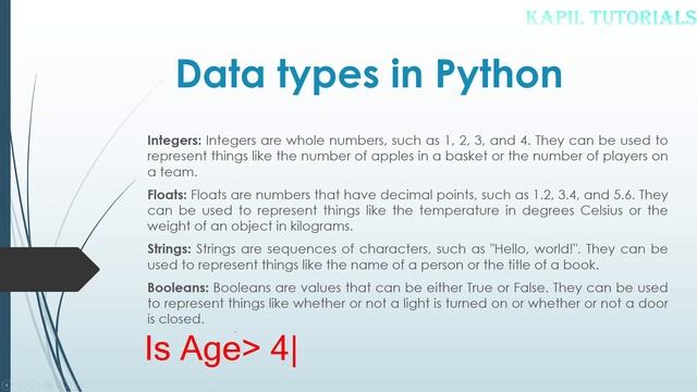 Data types in python (Tutorial No -8) смотреть онлайн